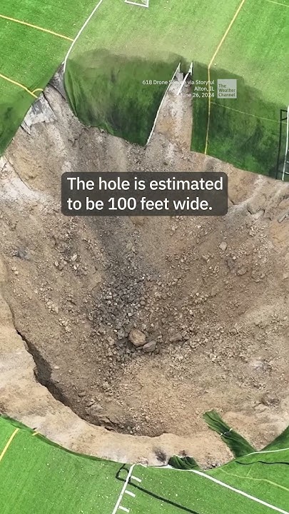 Massive Sinkhole Swallows Part Of Illinois Soccer Field
