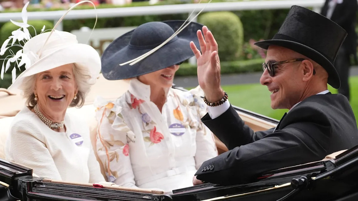 King attends Ladies Day at Royal Ascot with actor Stanley Tucci