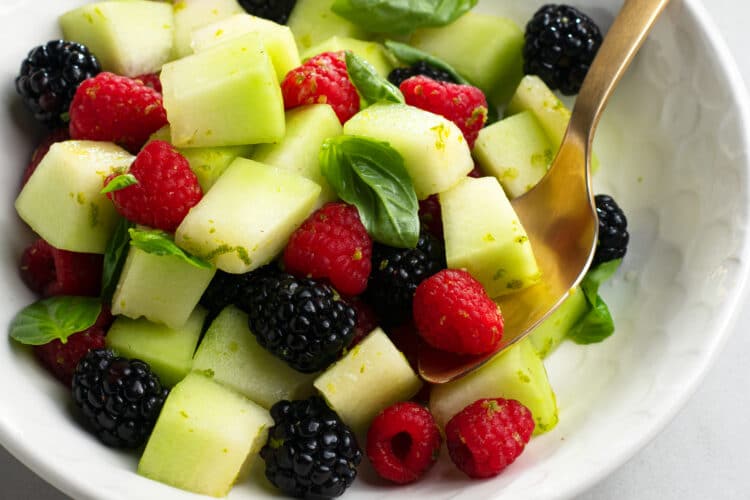 Honey Lime Fruit Salad with Fresh Basil