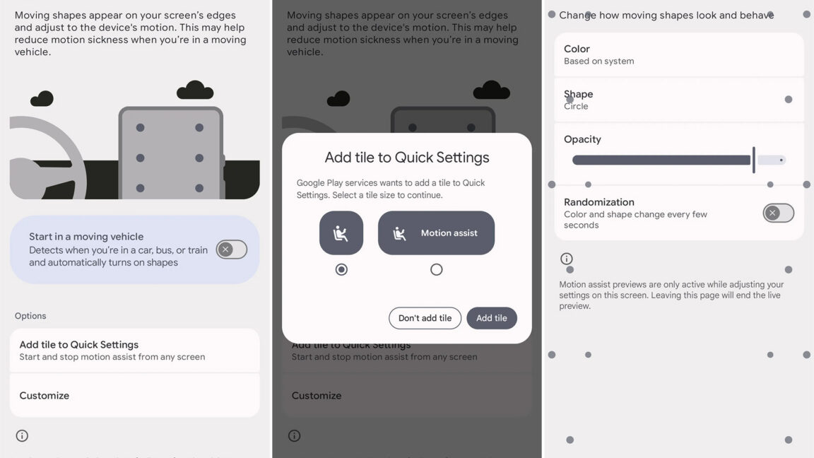 Google’s anti-nausea Motion Assist dots finally rolling out on Android