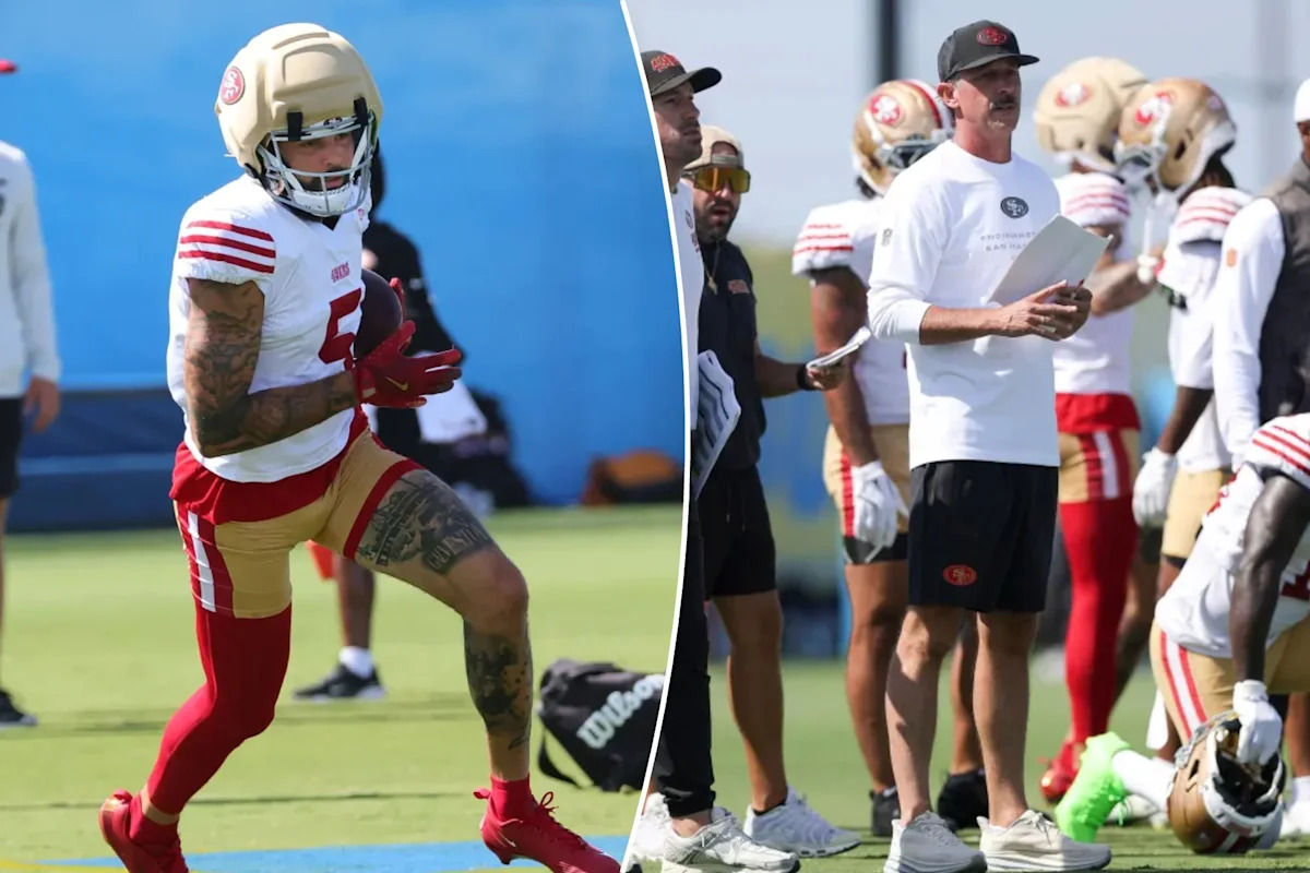 49ers’ Mike Evans goes viral for bizarre fashion statement during scrimmage against Chargers