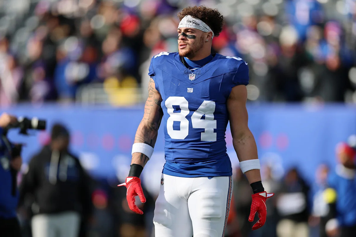 Theo Johnson takes part in practice Wednesday