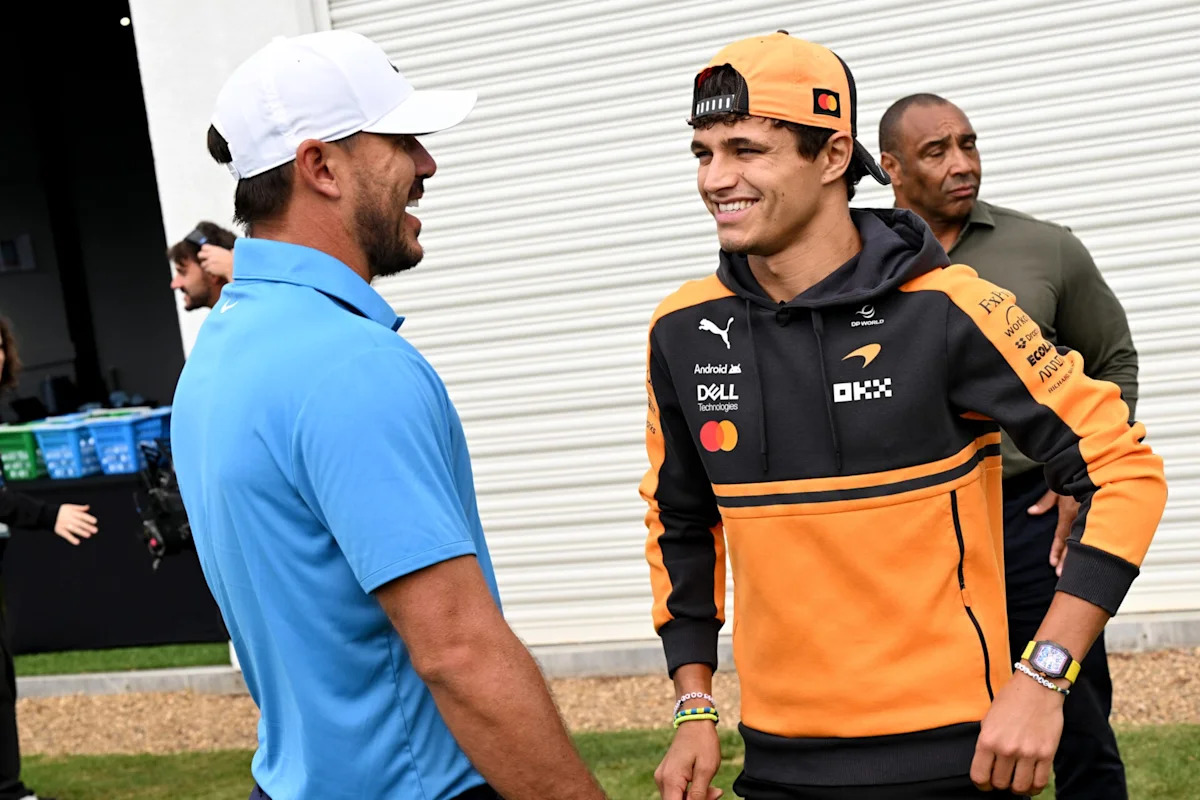Lando Norris reveals injury news to Brooks Koepka after withdrawing from DP World Tour golf event